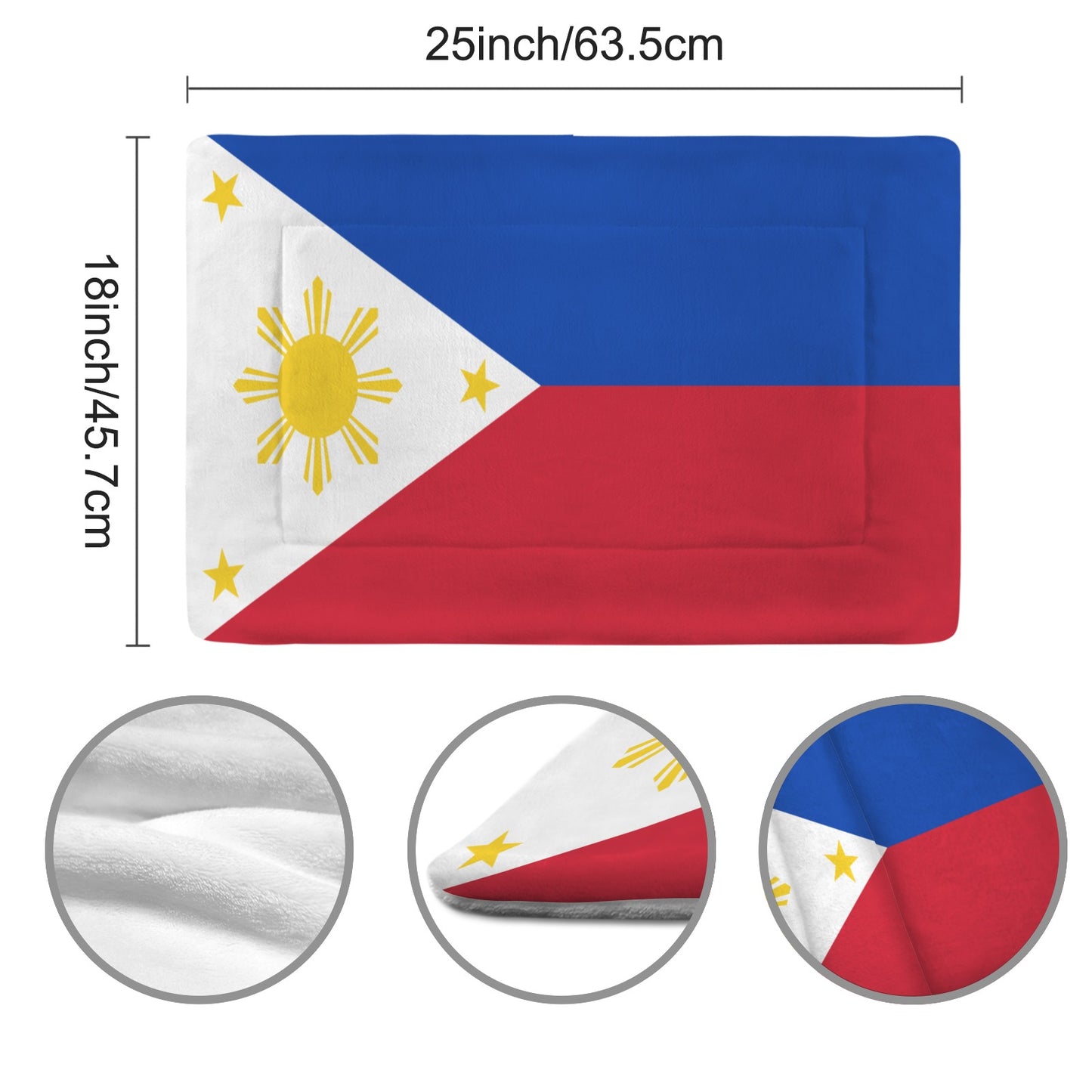 Philippines Flag Inspired Pet Mat 25x18inch (Made in the USA)