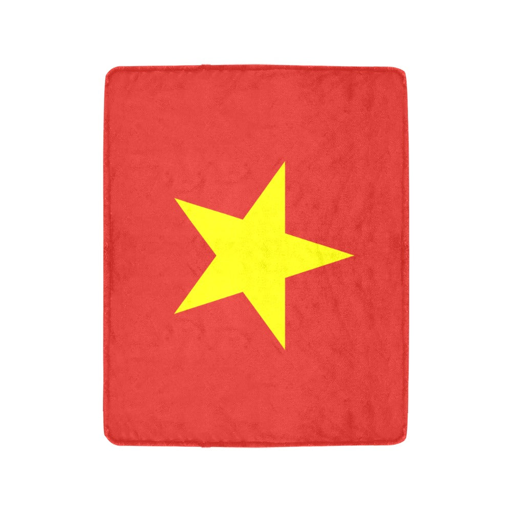 Red blanket with yellow star design by Luv My Flag.