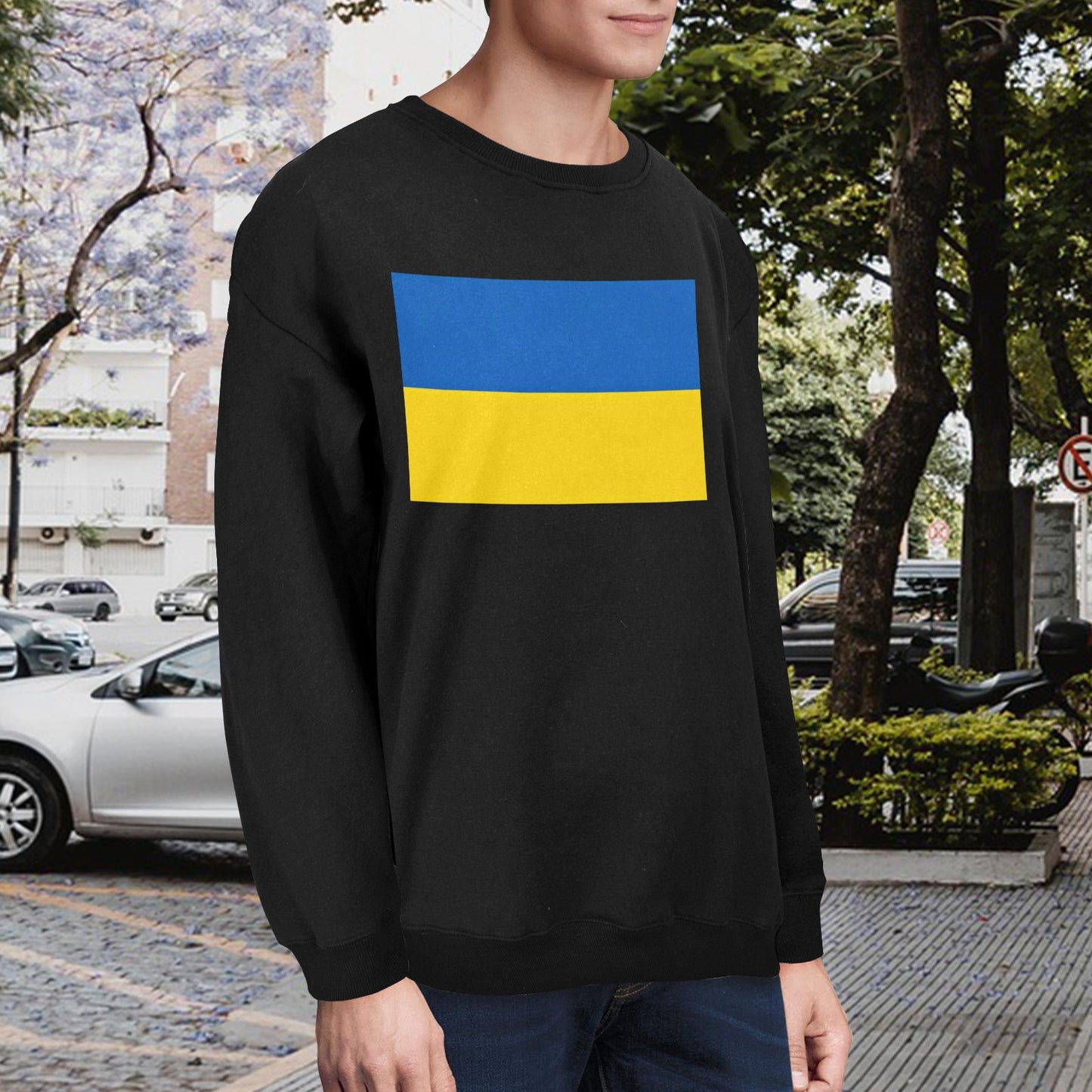Ukraine Flag Unisex Fleece Sweatshirt (Made in the USA)