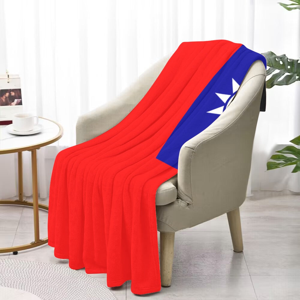 Red and blue flag blanket by Luv My Flag.