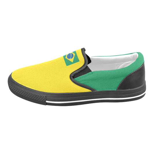 Brazil Flag Inspired Men's Slip-on Canvas Shoes