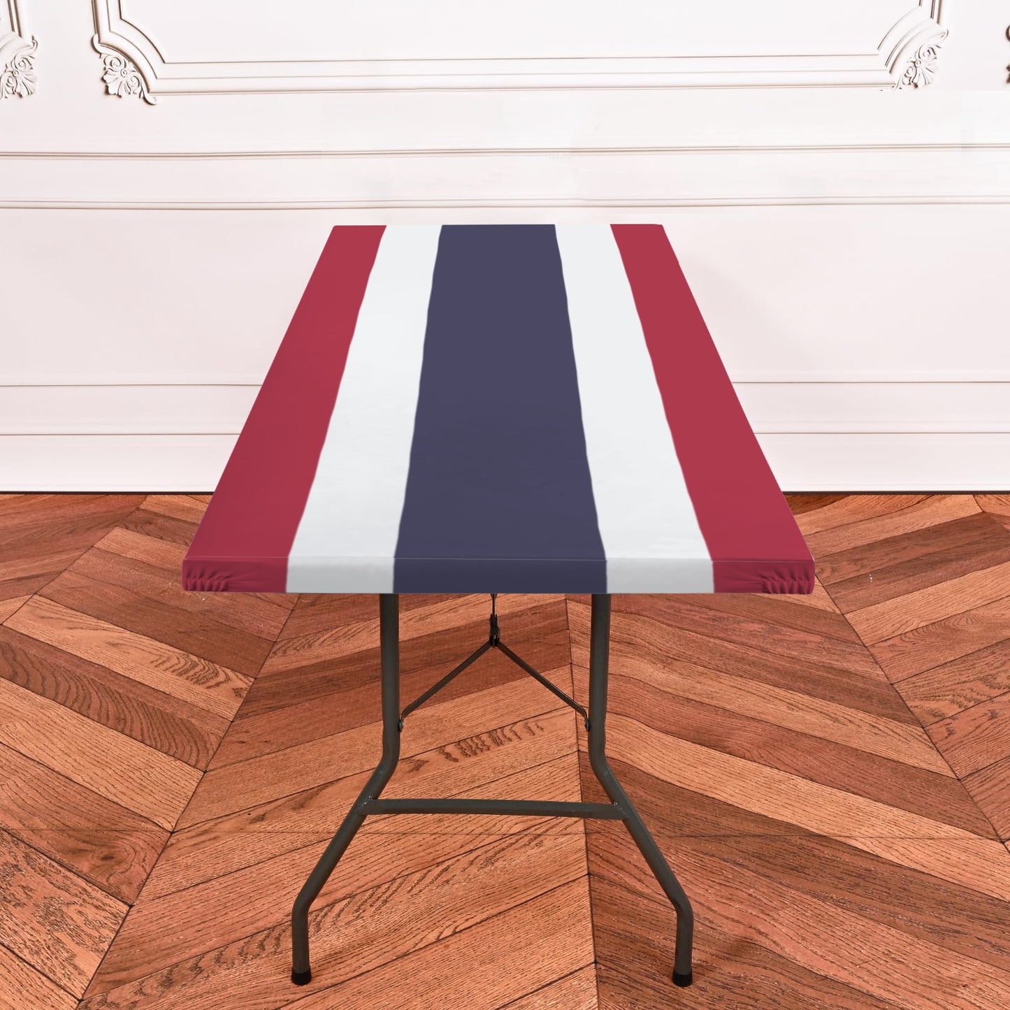 Thailand Flag Inspired Custom Elastic Fitted Tablecloth 72x30 inch (Made in the USA)
