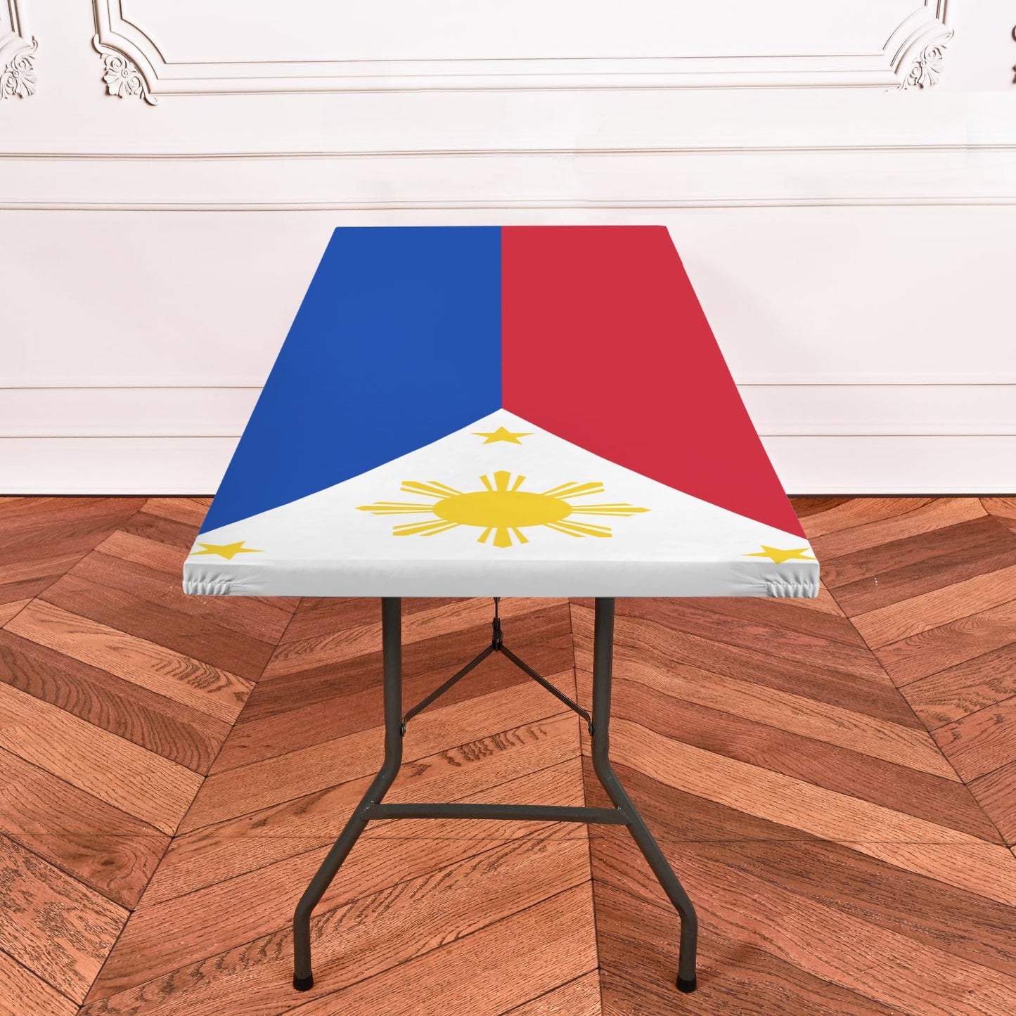 Philippines Flag Inspired Custom Elastic Fitted Tablecloth 72x30 inch (Made in the USA)