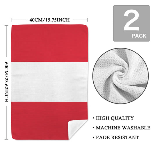 Peru Flag Inspired Kitchen Towel 40X60cm (Pack of 2) (Made in the USA)