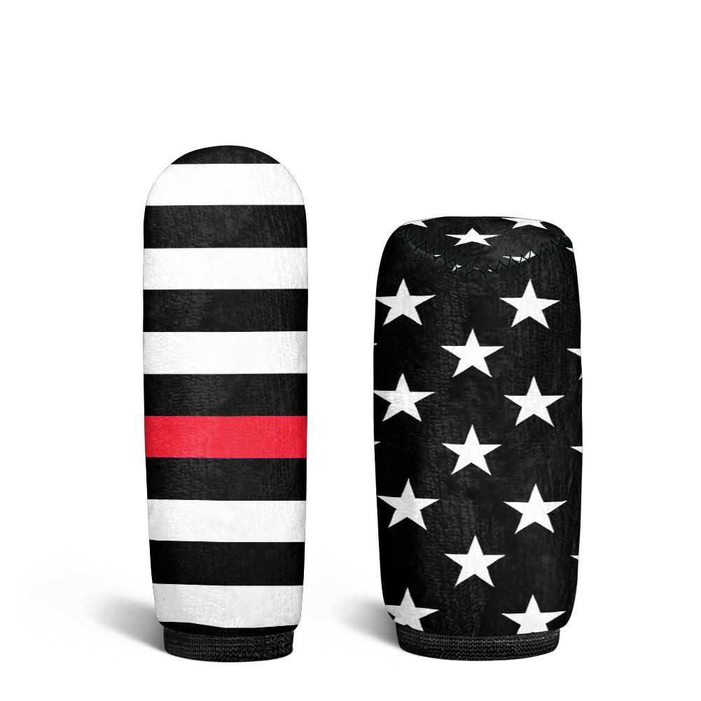 Thin Red Line Flag Inspired Gear Lever Cover+Hand Brake Cover