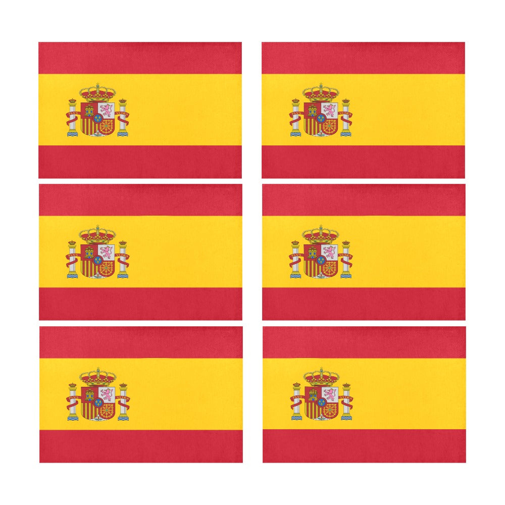 Spain Flag Placemats 12" x 18" (Set of 6)