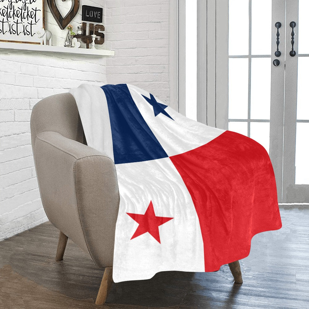 Cozy chair with Panama flag blanket by Luv My Flag.