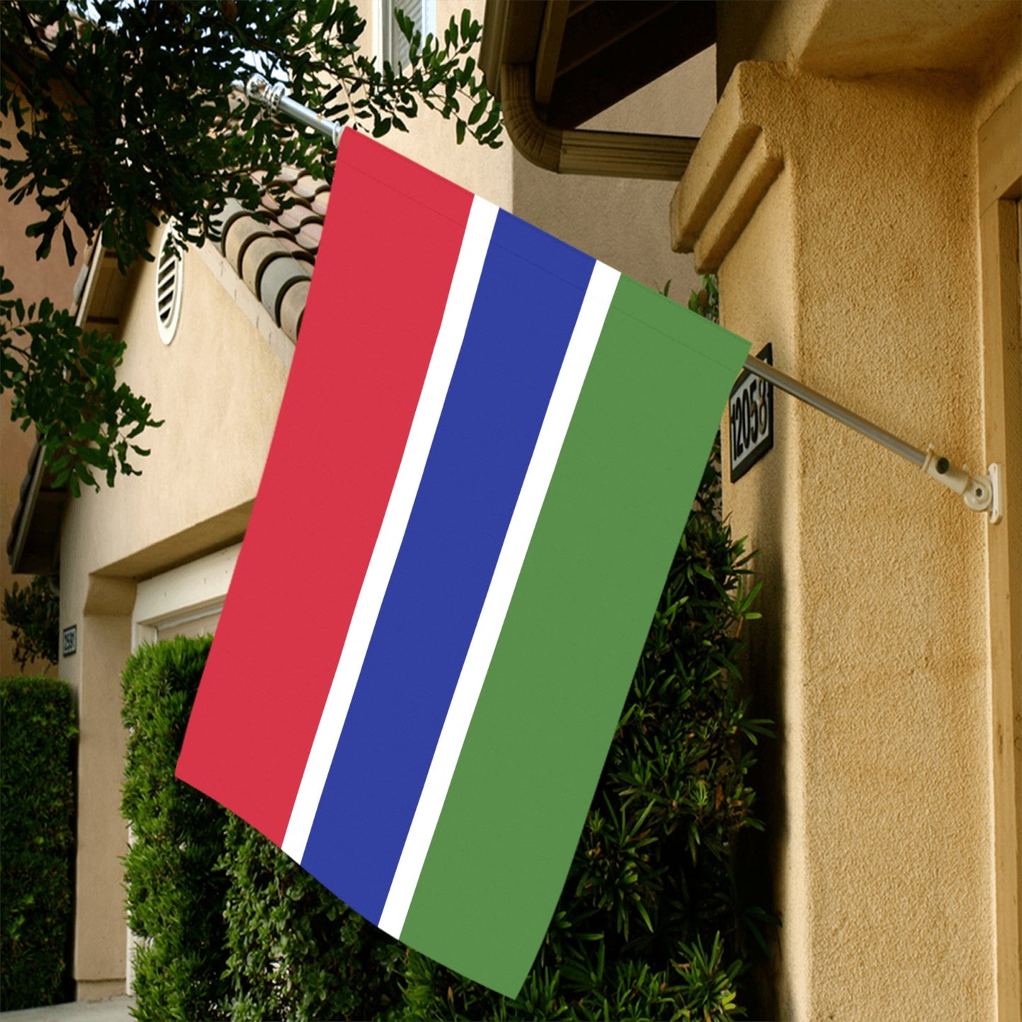 House displaying Luv My Flag's colorful, bold striped flag.