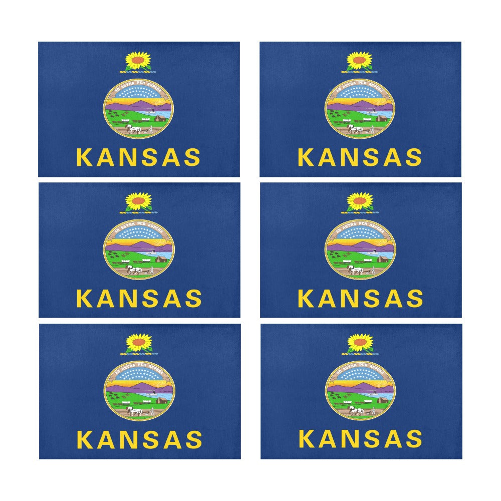 Kansas Flag Placemats 12" x 18" (Set of 6)