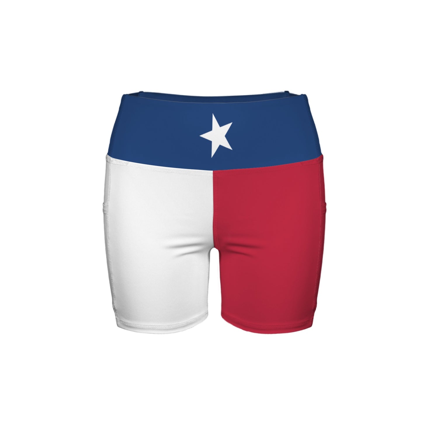 Texas Flag Inspired Pocket Yoga Active Shorts