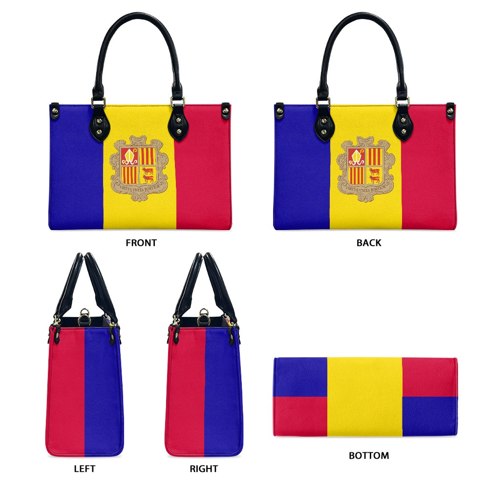 Luv My Flag handbag featuring colorful Andorra flag design.