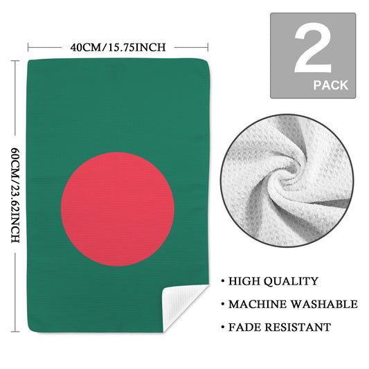 Bangladesh Flag Inspired Kitchen Towel 40X60cm (Pack of 2) | Printed In the USA
