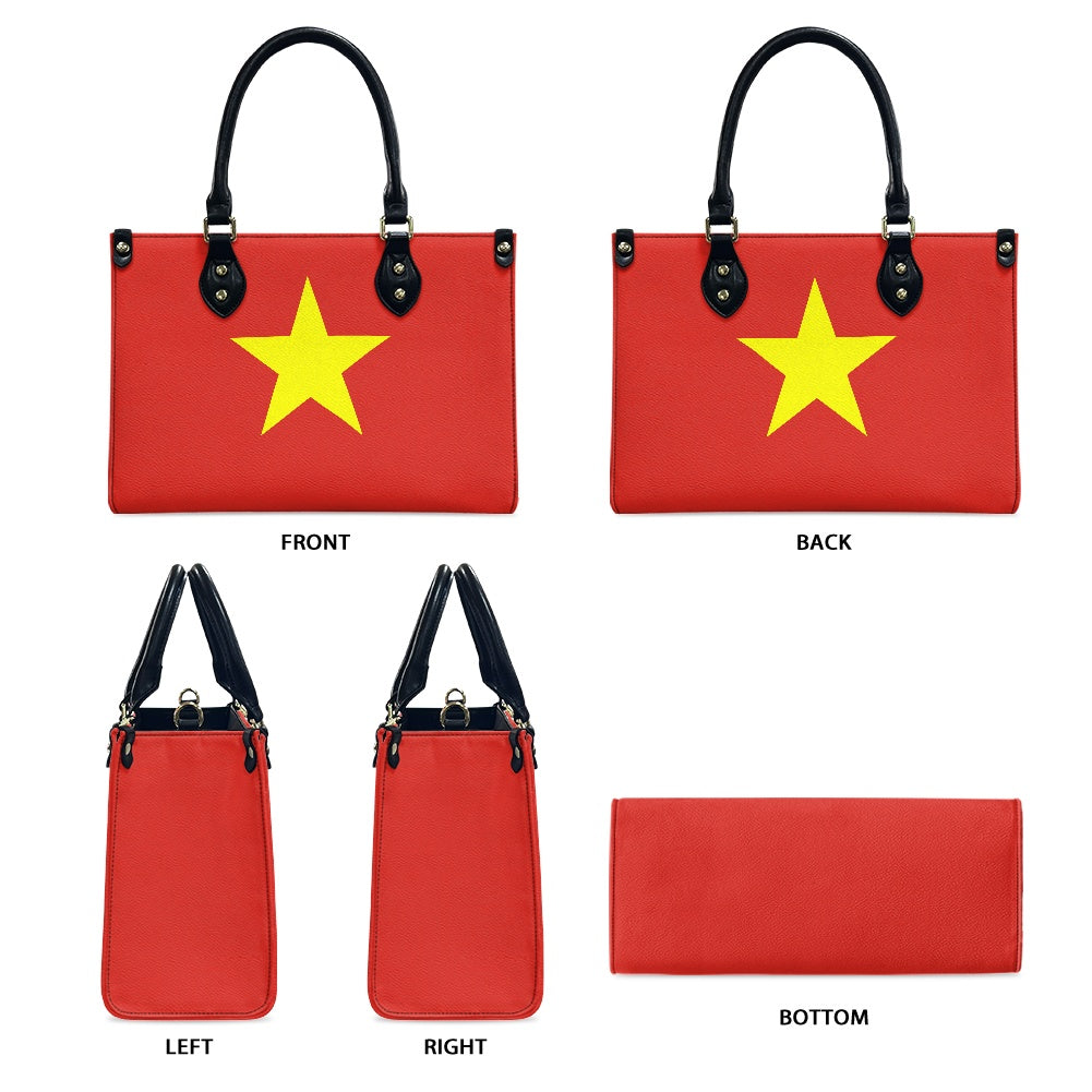 Vietnam Flag Star Style PU Leather Handbag – Bold and Versatile - Luv My Flag