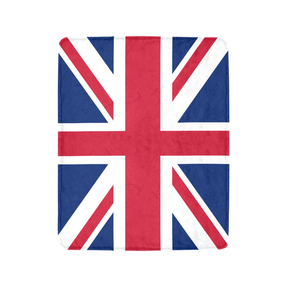 Union Jack flag blanket by Luv My Flag brand.