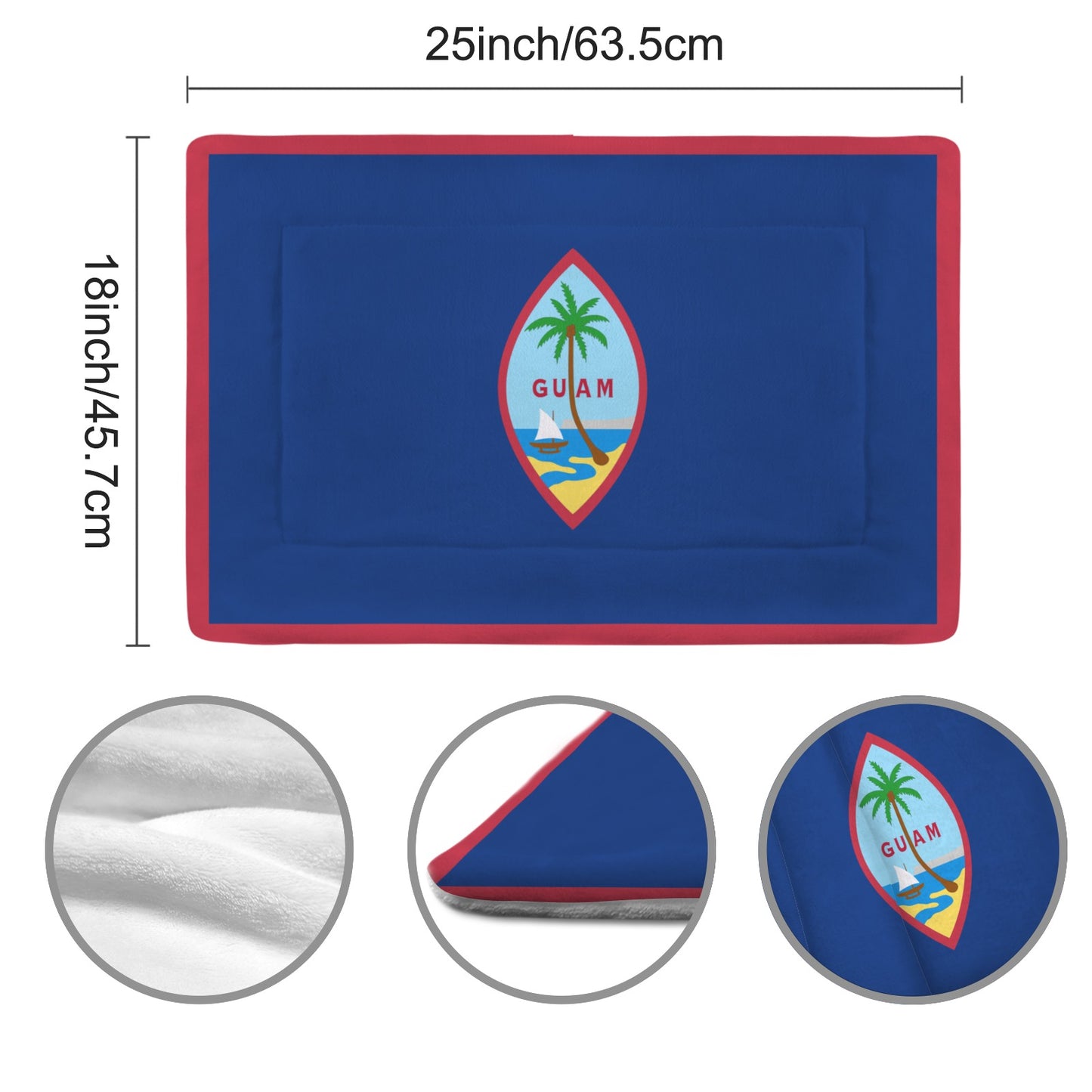 Guam Flag Inspired Pet Mat 25x18inch (Made in the USA)