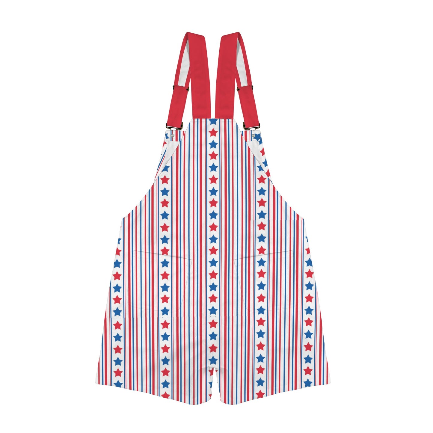 USA/American Flag Inspired Stars & Stripes Pattern Unisex Suspender Overalls