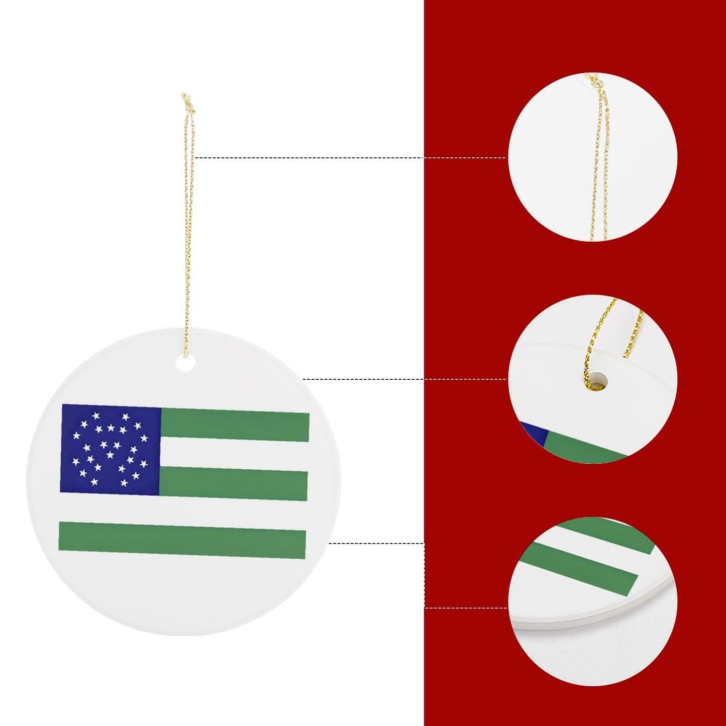 NYPD Flag Inspired Circle Ceramic Ornament Made in USA Circle Ceramic Ornament (Made in USA)