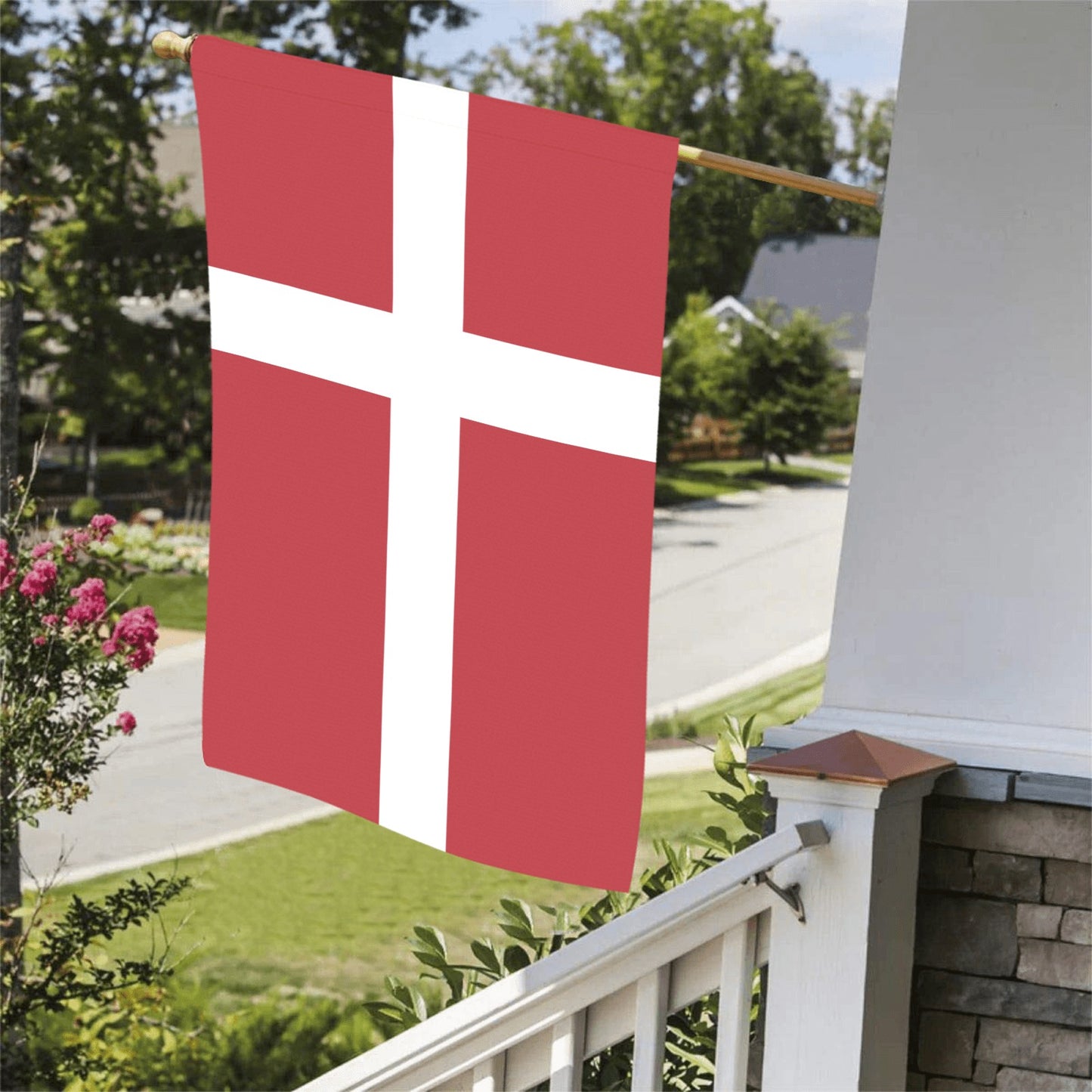Red and white Denmark flag by Luv My Flag.