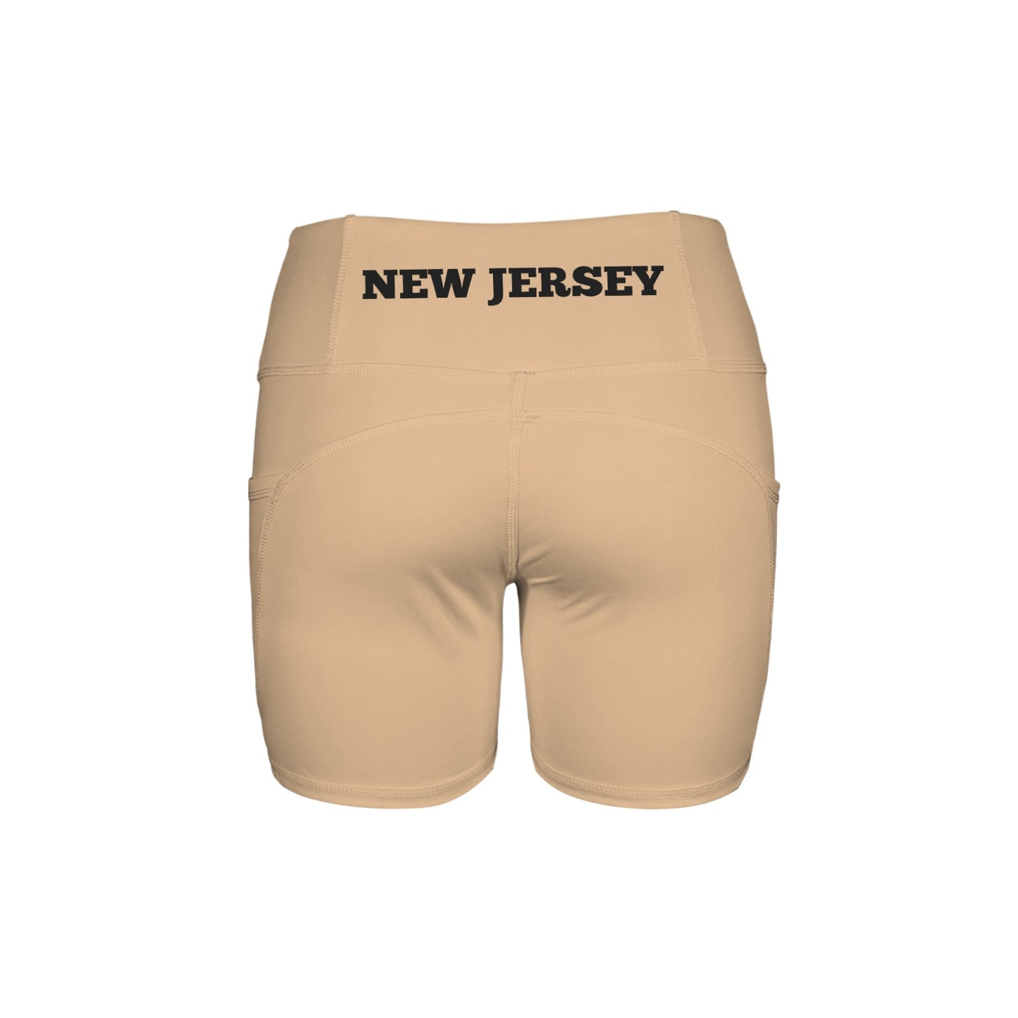 New Jersey Flag Inspired Pocket Yoga Active Shorts