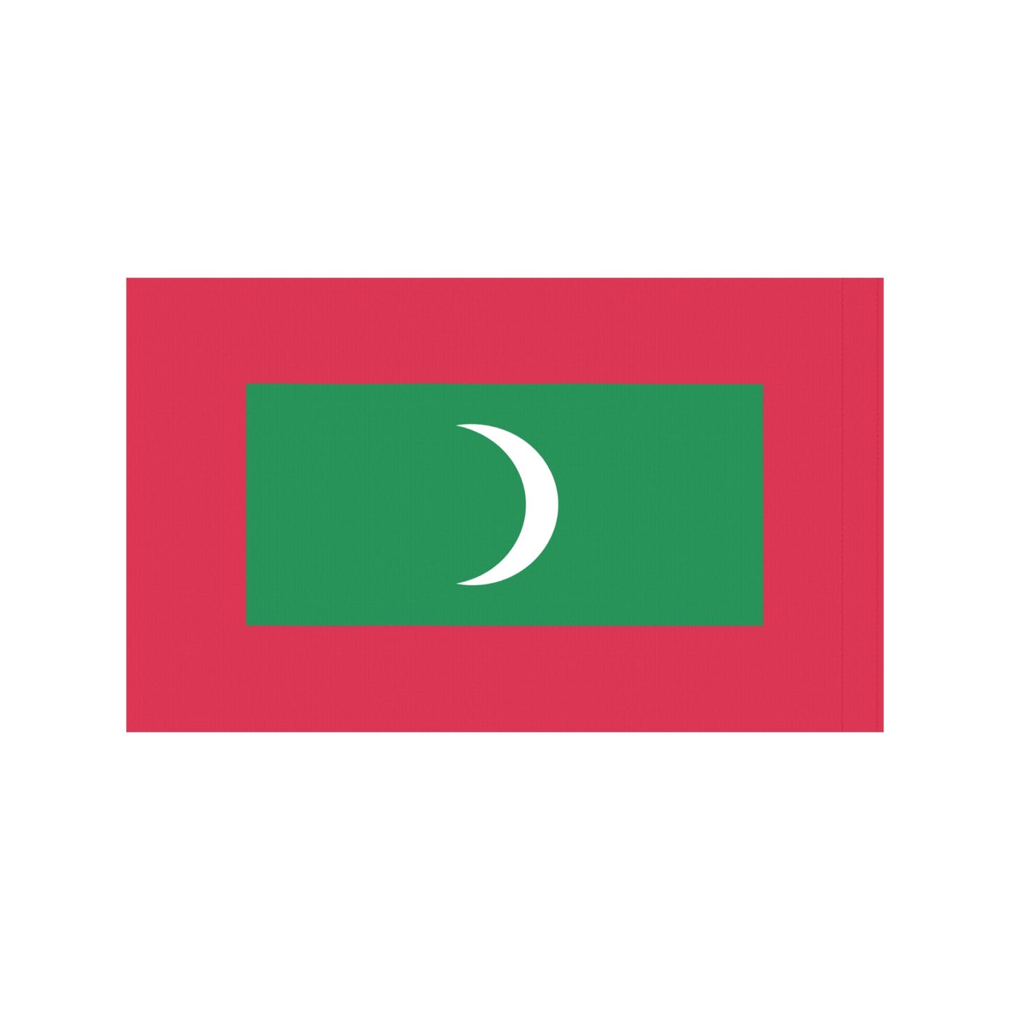 Red and green flag with white crescent, Luv My Flag.