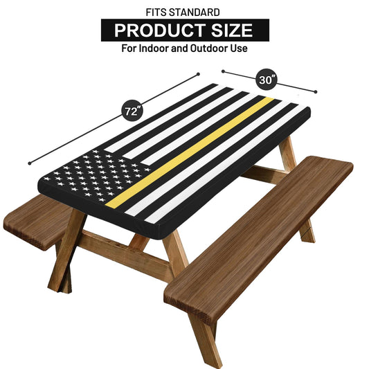 Thin Gold Line Flag Picnic Table Cover (72" x 30") (Made in the USA)