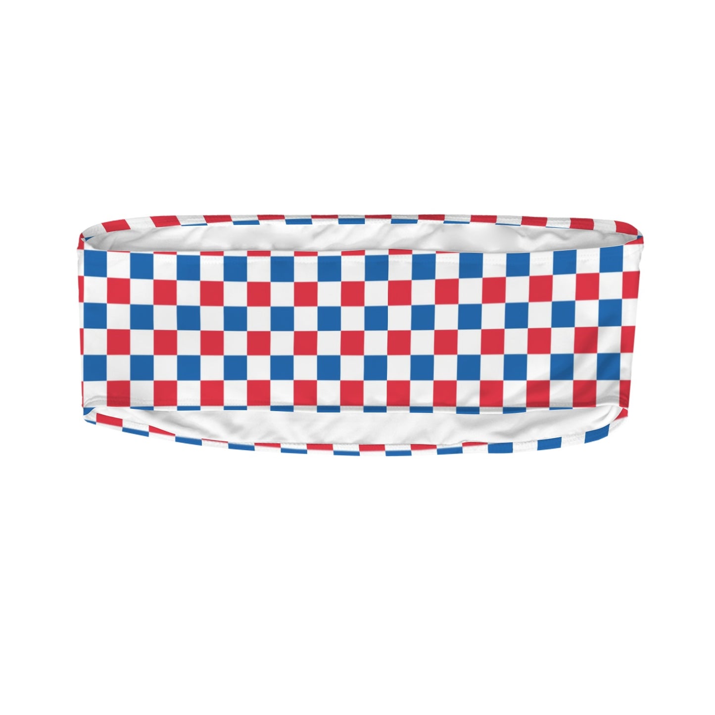 USA/American Flag Inspired Checkered Pattern Flag Inspired Bandeau Tube Bikini Top