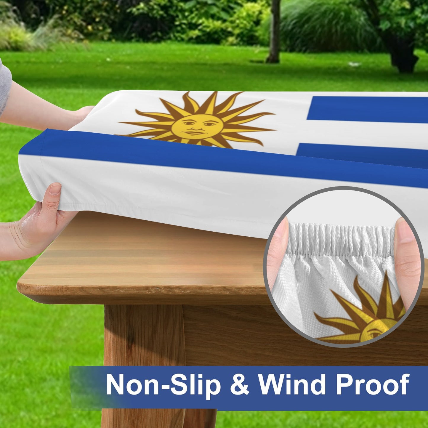 Uruguay Flag Picnic Table Cover (72" x 30") (Made in the USA)