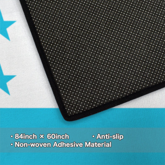 Honduras Flag Inspired 84x60 Inch Area Rug with Black Binding (Made in the USA)