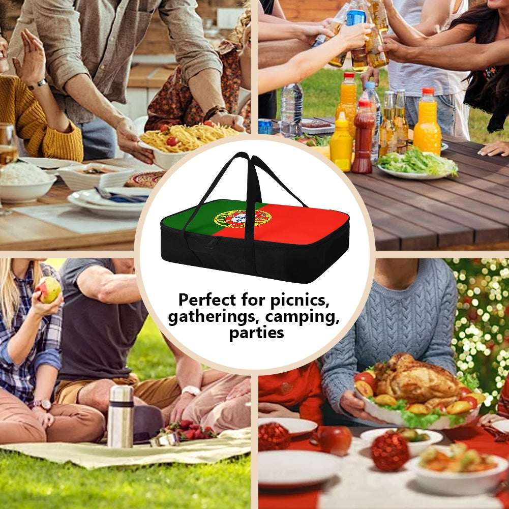 Portugal Flag Inspired Insulated Casserole Carrier – Durable Hot & Cold Food Bag