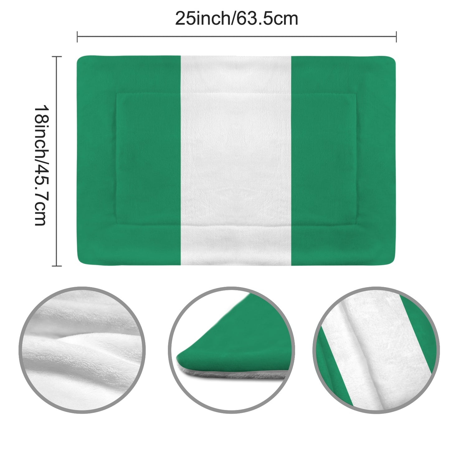 Nigeria Flag Inspired Pet Mat 25x18inch (Made in the USA)