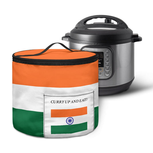 India Flag Inspired "CURRY UP AND EAT!" Electric Pressure Cooker Insulation Bag