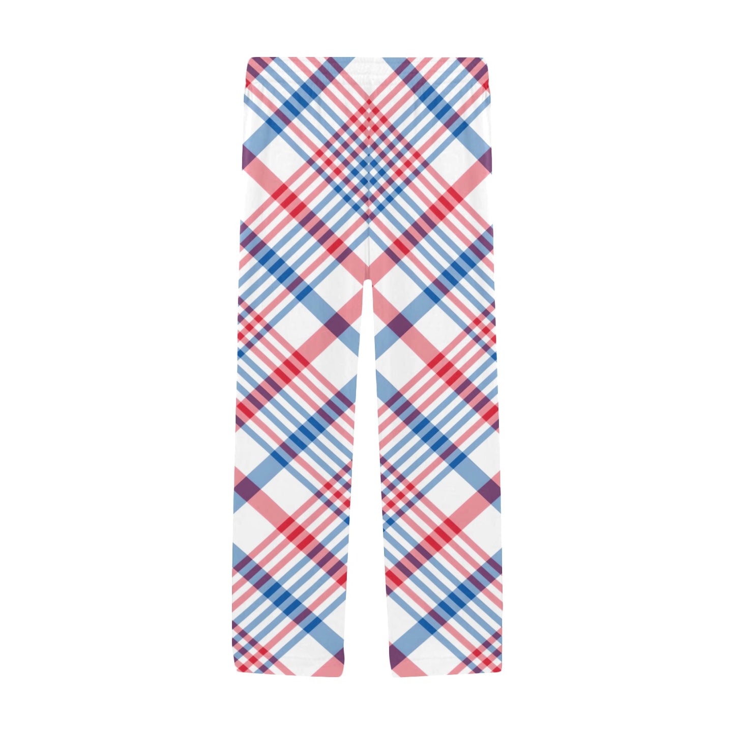 USA/American Flag Inspired Plaid Pattern Men’s Pajama Trousers with Pockets (Made in the USA)