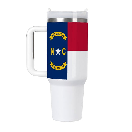 North Carolina Flag White Travel Tumbler