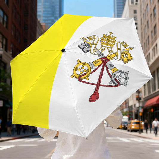 Vatican City Flag Inspired Mini Compact Umbrella