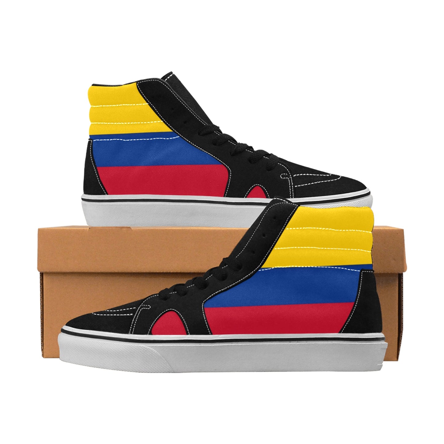 Colombia Flag Inspired Men's High Top Canvas Shoes
