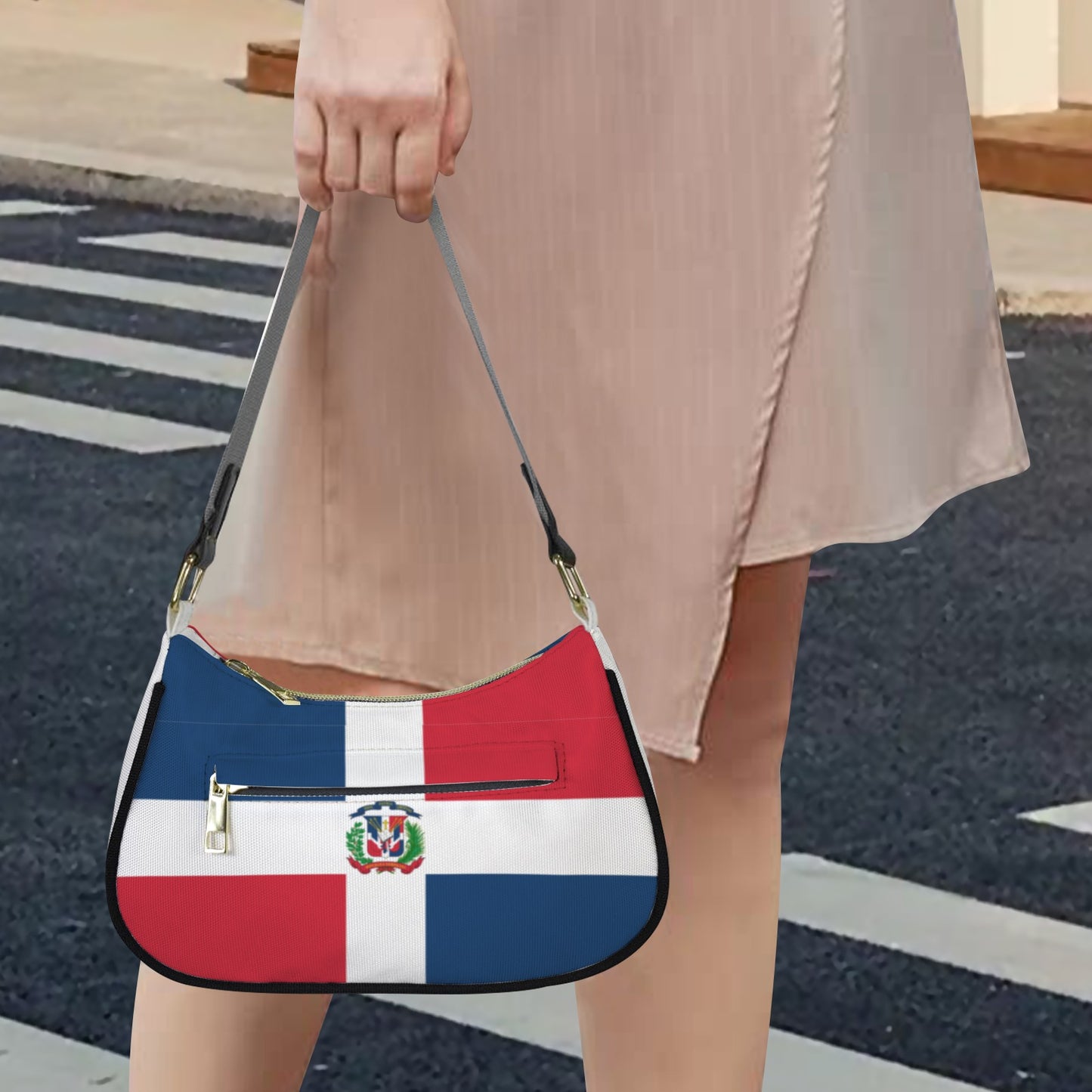 Dominican Republic Flag Inspired Women's Shoulder Bag