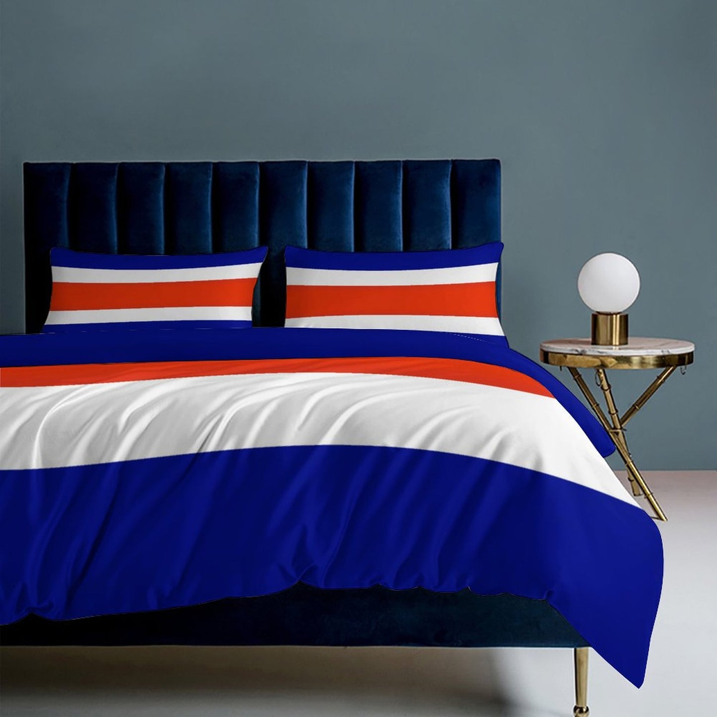 Costa Rica Flag Inspired 3-Piece Bedding Set (1 Duvet Cover + 2 Pillow Shams) – 102"×90"