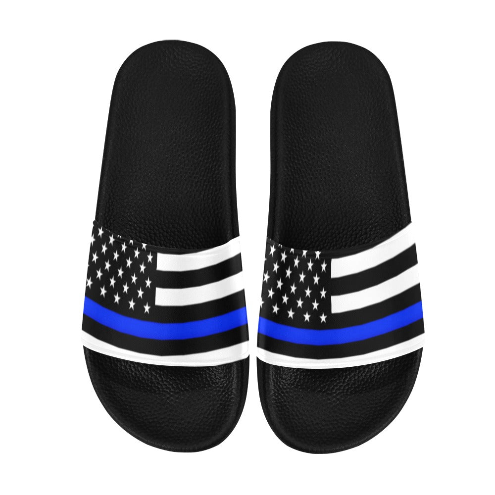 Thin Blue Line Flag Men's Slide Sandals