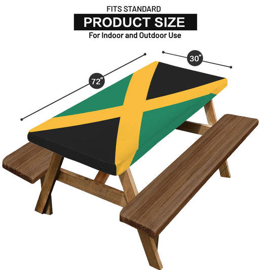 Jamaica Flag Picnic Table Cover (72" x 30") (Made in the USA)