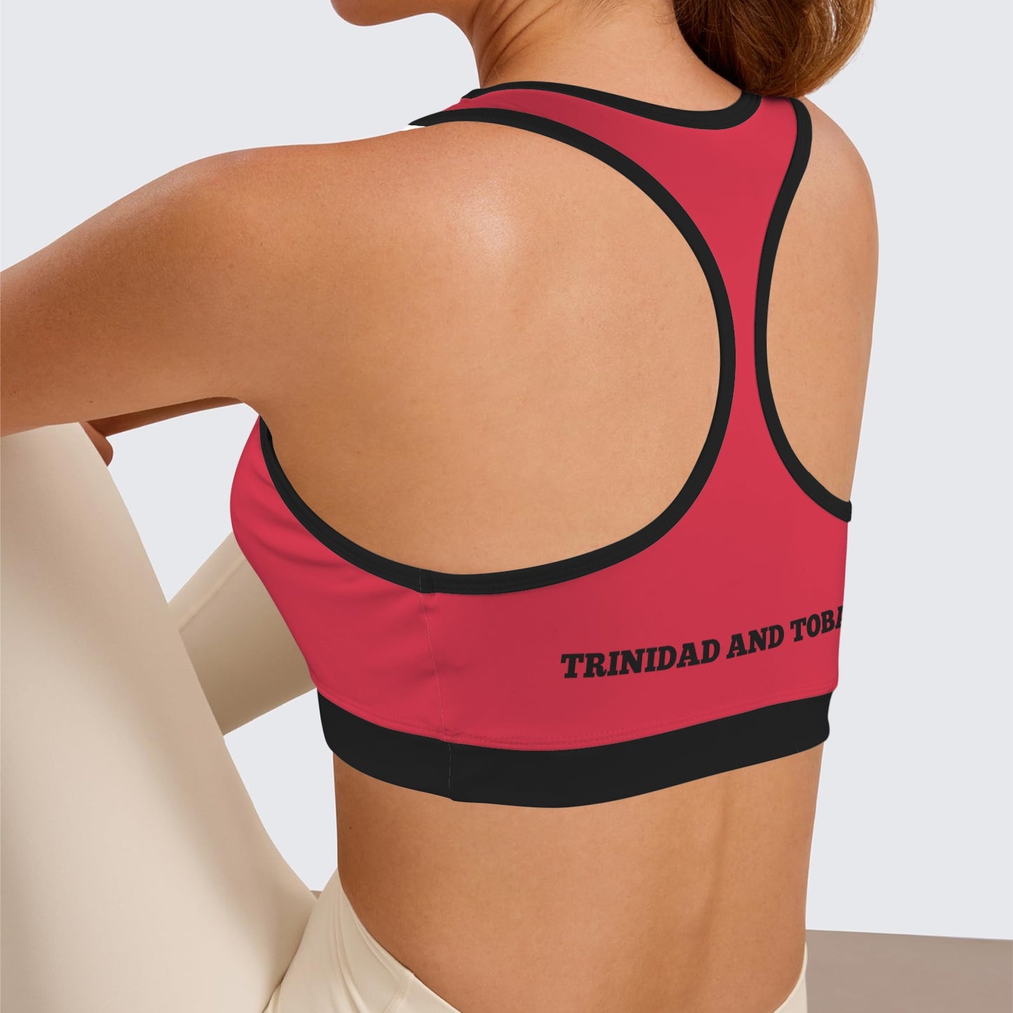 Trinidad and Tobago Flag Racerback Sports Bra