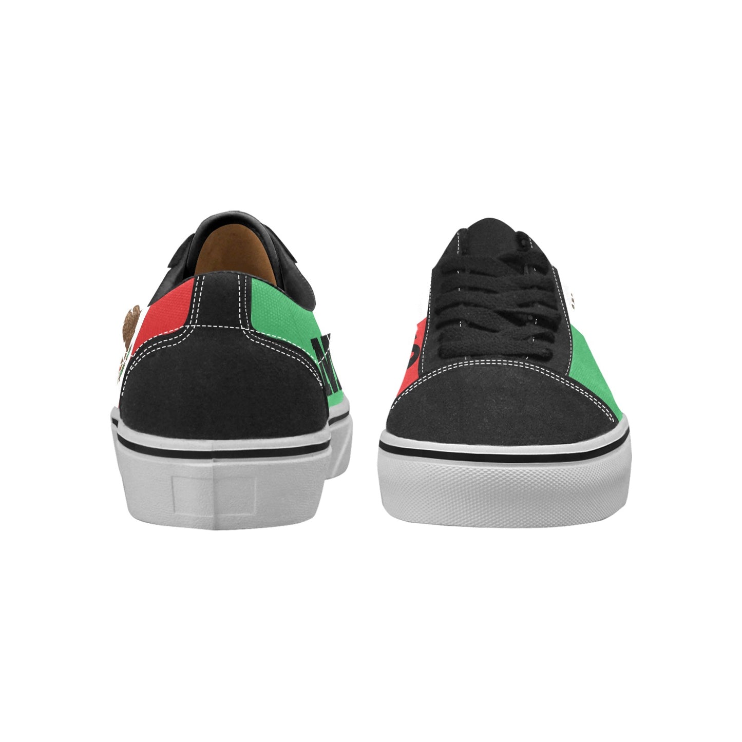 Mexico Flag Inspired Women's Lace-Up Canvas Shoes