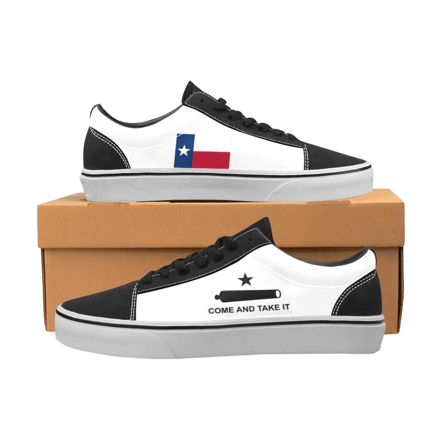 Texas Flag & Come and Take It Flag Inspired Women's Lace-Up Canvas Shoes