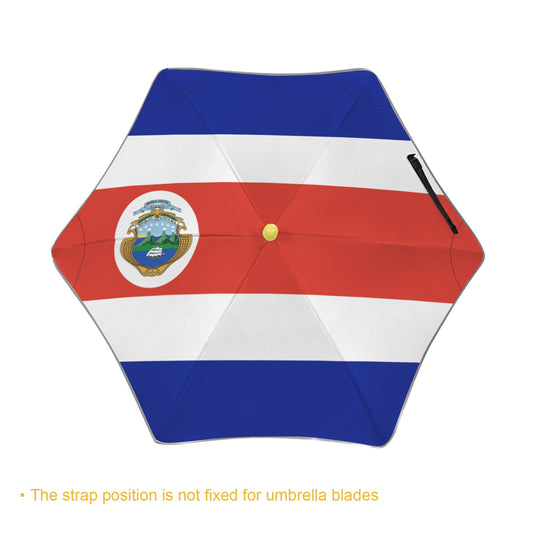 Costa Rica Flag Inspired Kids Safe Round Corner Umbrella