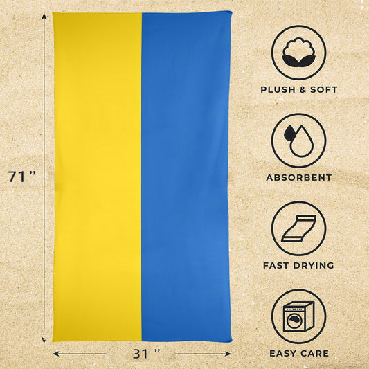 Ukraine Flag Inspired Beach Towel 31"x71" (Made in USA)