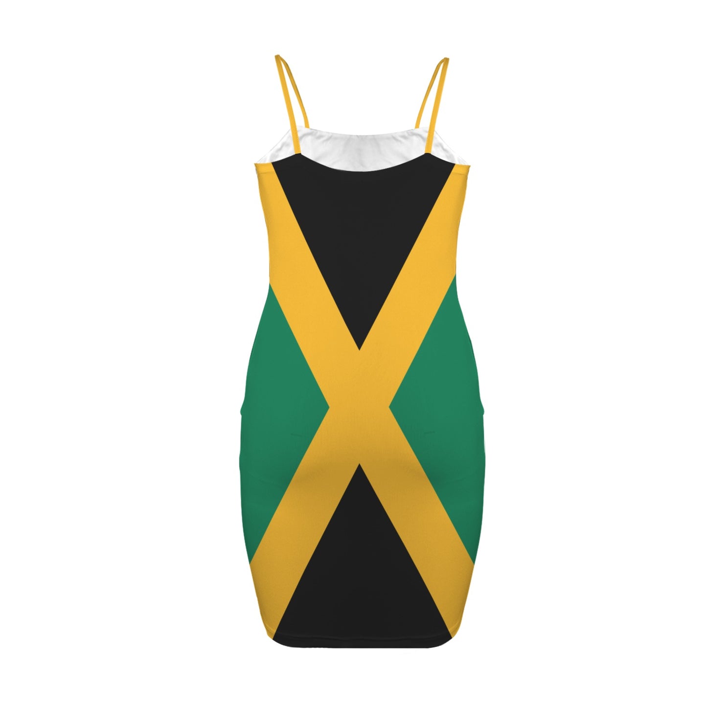Jamaica Flag Inspired Backless Spaghetti Strap Bodycon Dress