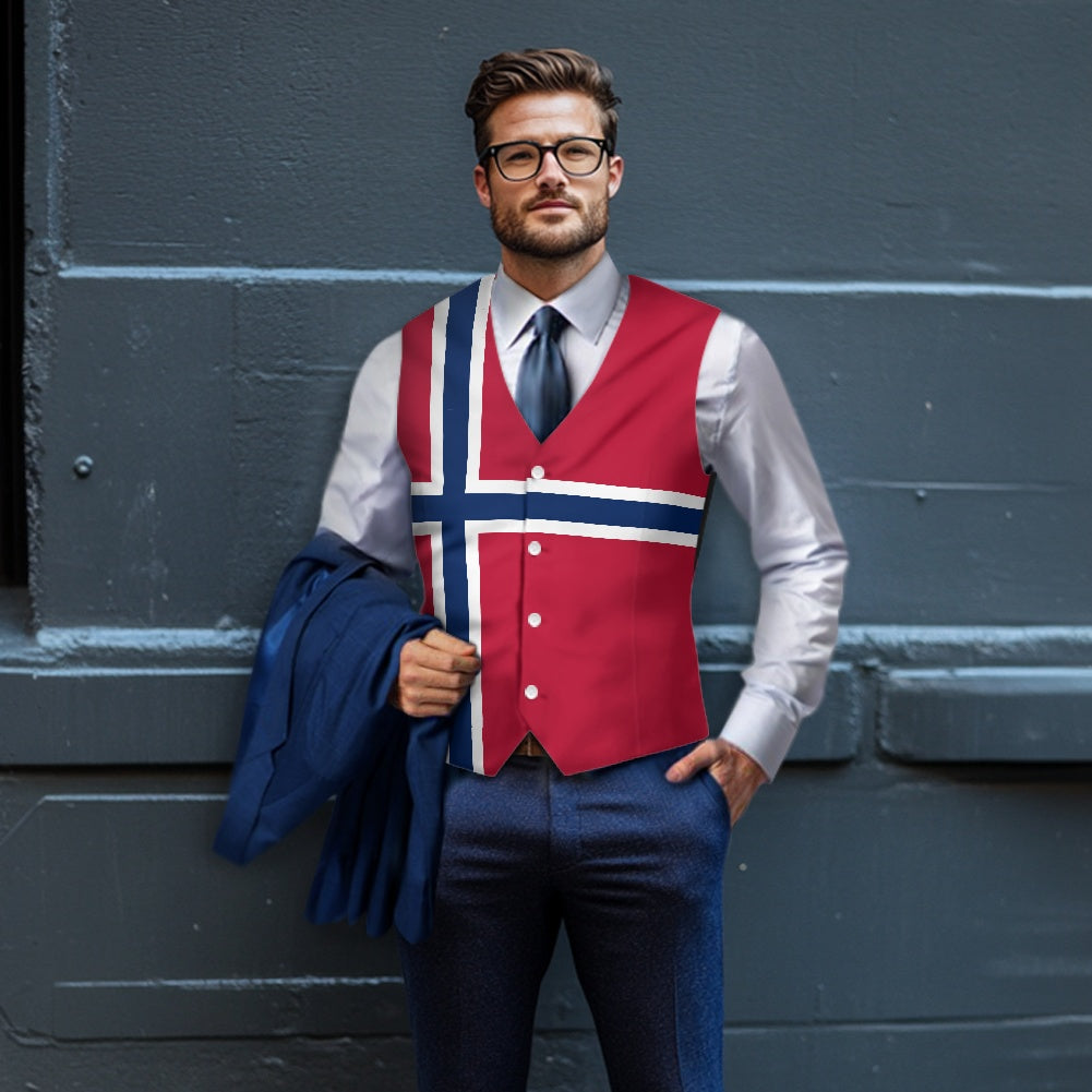 Norway Flag Suit vest jacket