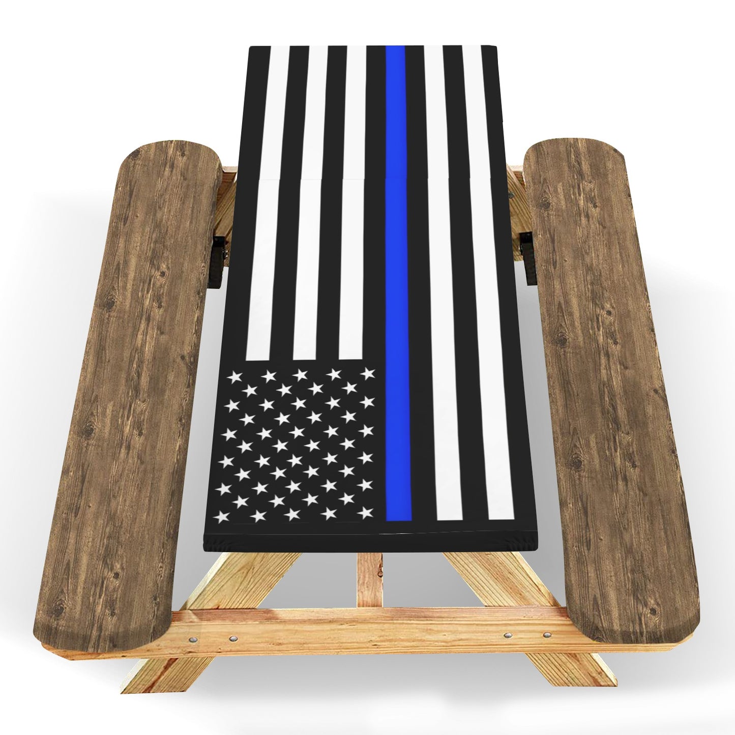 Thin Blue Line Flag Picnic Table Cover (72" x 30") (Made in the USA)