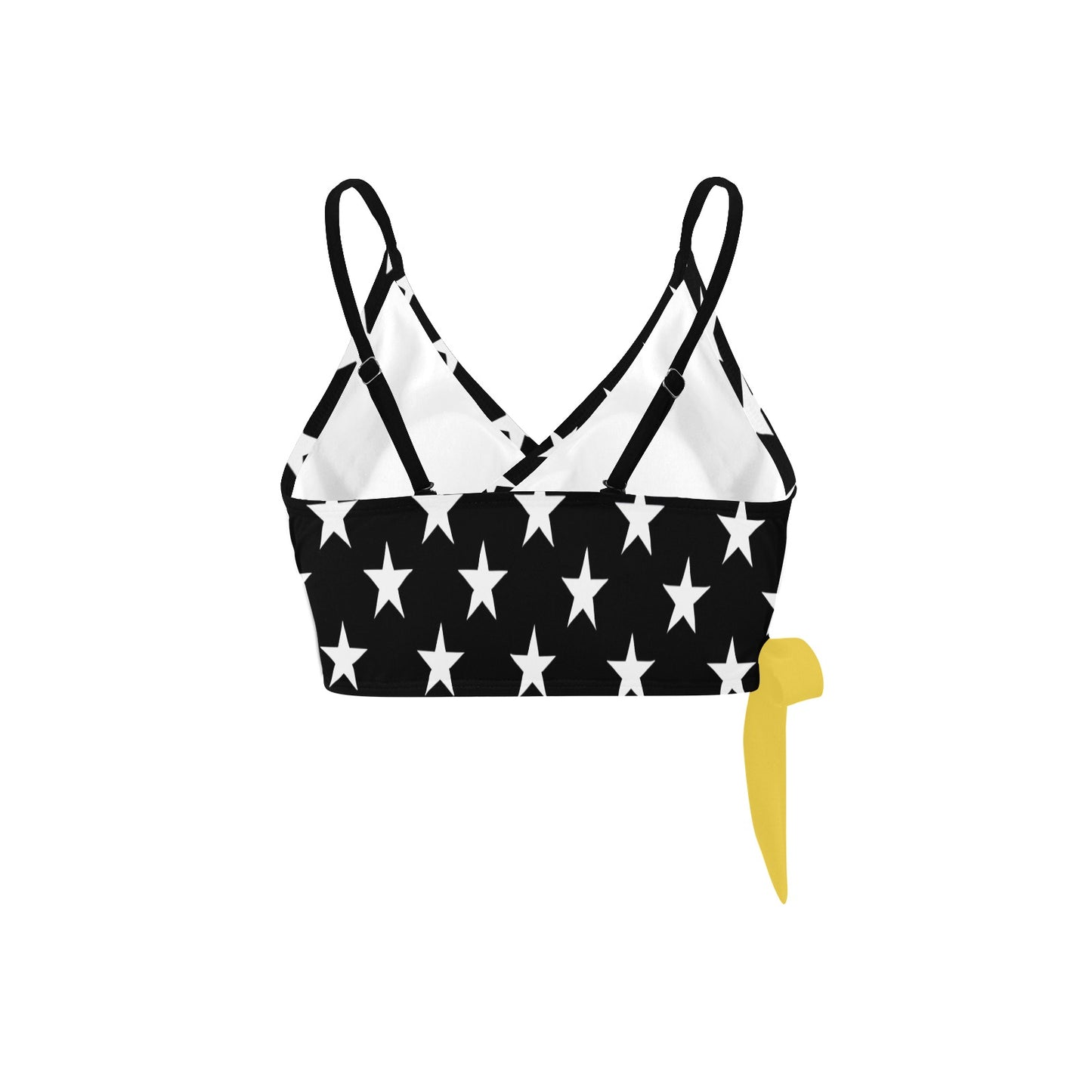 Thin Gold Line Flag Inspired Knot Side Bikini Top