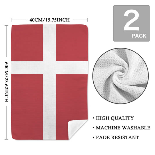 Denmark Flag Inspired Kitchen Towel 40X60cm (Pack of 2) (Made in the USA)
