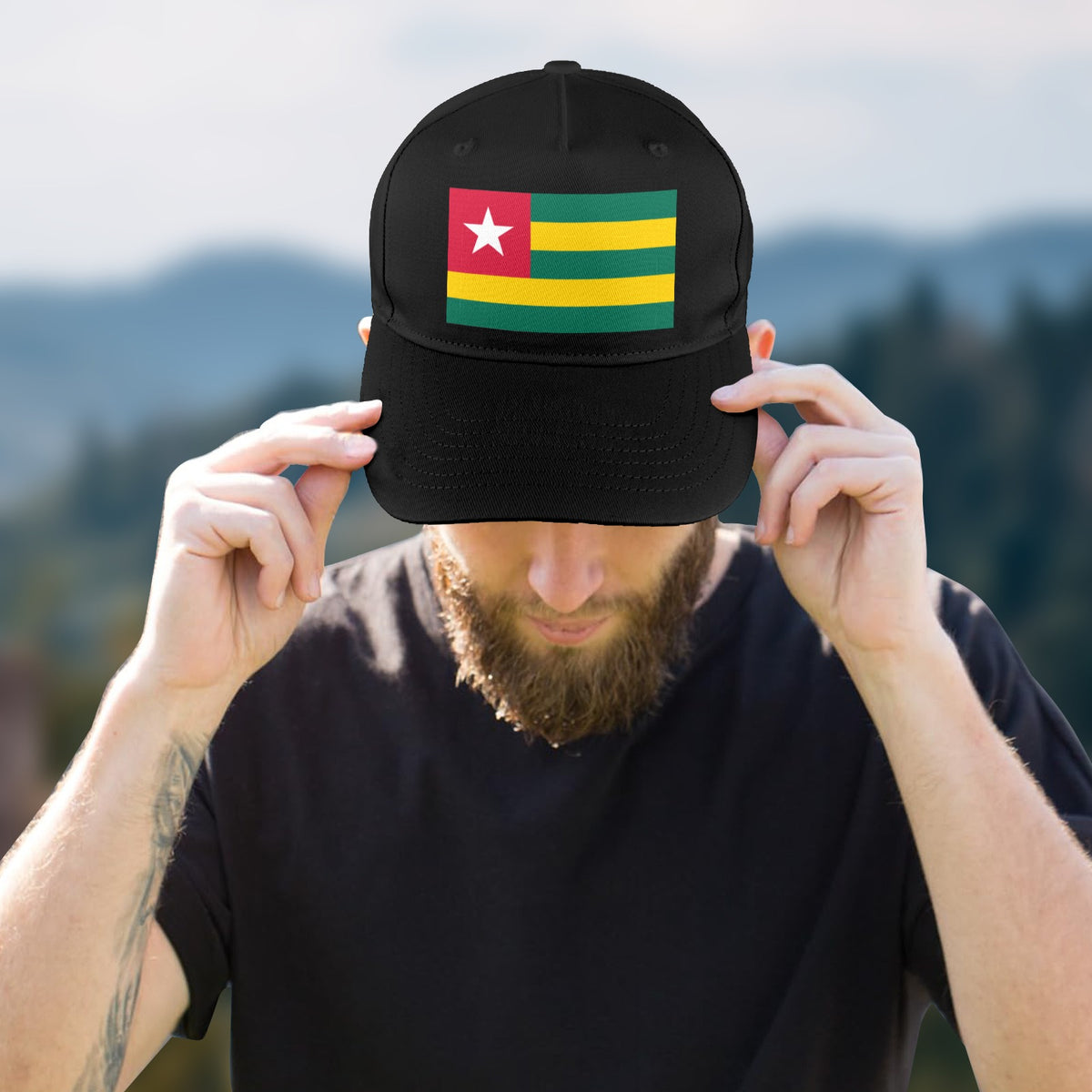 Togo Flag Inspired Baseball Cap | Printed in the USA